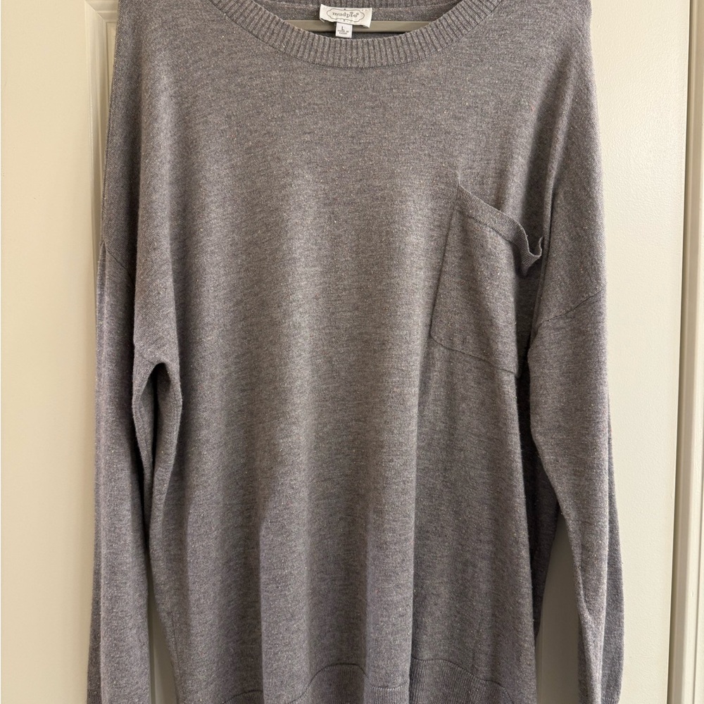 Mud Pie Heather Gray Women's Crew Neck Sweater
